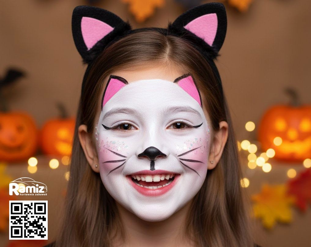 malowanie, makijaz kotka halloween